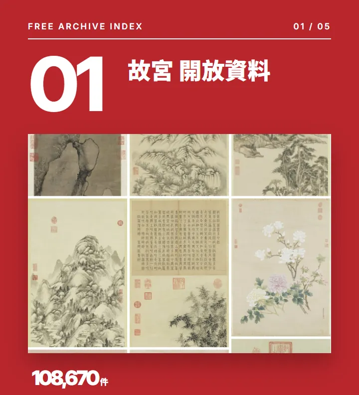 Landscape paintings, calligraphy and flower paintings from NPM Open Data